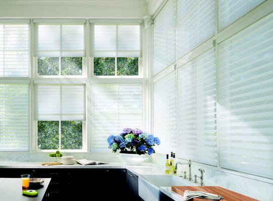 We offer all types of window treatments, shutters, shades, blinds, drapes/curtains, and more.