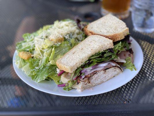 C Bistro club w/chopped Caesar salad.