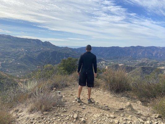 At Calabasas peak looking at the ocean off in the distance.