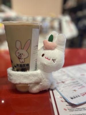 Brown sugar mochi boba with bunny add on