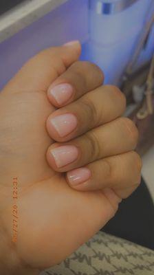 Clear pink, natural mani.