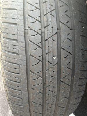 Nail in tire they claimed to repair (and that I paid for)