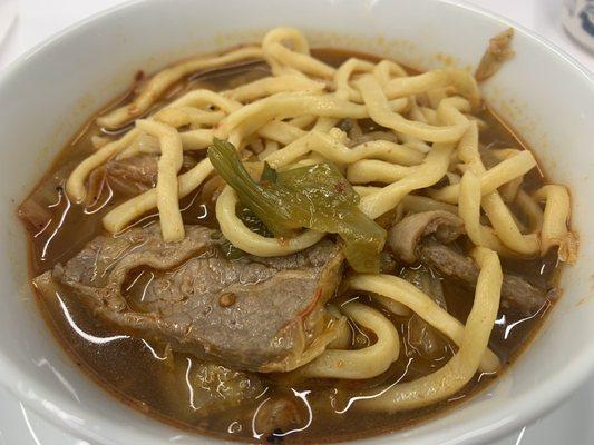 Beef and shrimp noodle soup