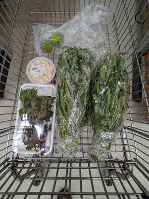 Kong Xin Cai (Ong Choy, Water Spinach). $3.99/lb. Basil. $2.66. Peeled Garlic. $3.99. Lime. 2 for $1.58.