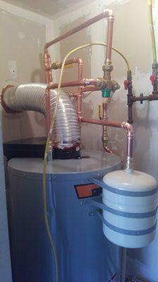 New water heater with all new plumbing.