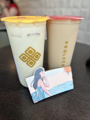 (ICED) Jasmine Milk Tea and (ICED) House Milk Tea