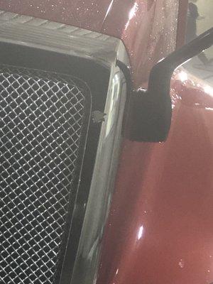 Damage to Chrome grill