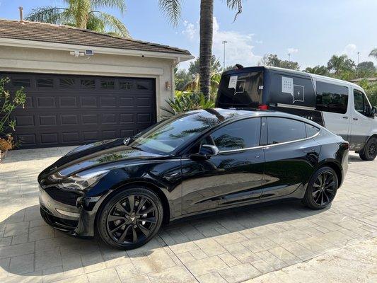 Black powder coated wheels and new Goodyear tires!