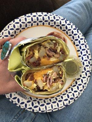 Breakfast Burrito with bacon