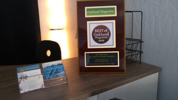 Winner "Best of Oakland" in 2 Categories. Alternative Medicine and General Practice