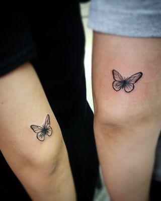 Matching butterflies by @tattoosbypizarron