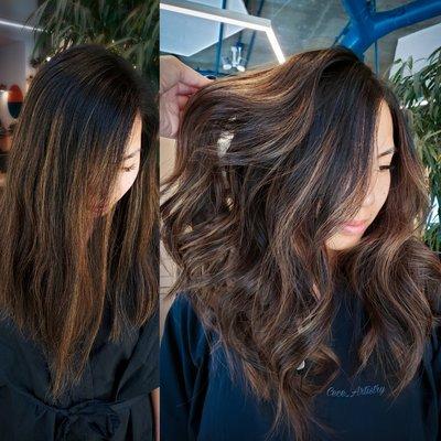 Before and after Balayage