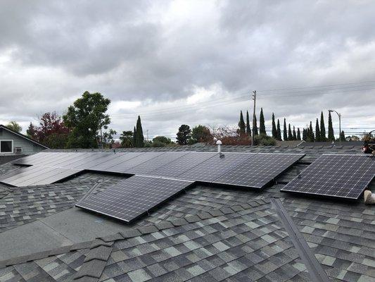 JD Energy Solutions Custom solar install designed to maximize roof space while keeping esthetic in mind