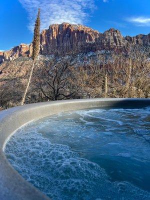 Hot tub views in the winter...