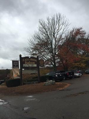 Eagle Brook Saloon of Norfolk -- 258 Dedham Street / Route 1A, Norfolk           Sign (from 1A)