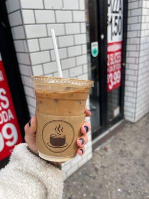 Iced latte with oat milk