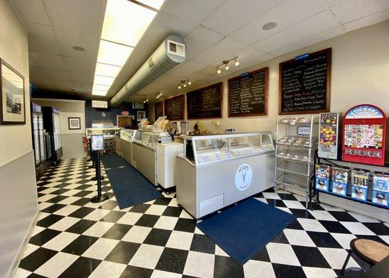 Interior of the ice cream shop