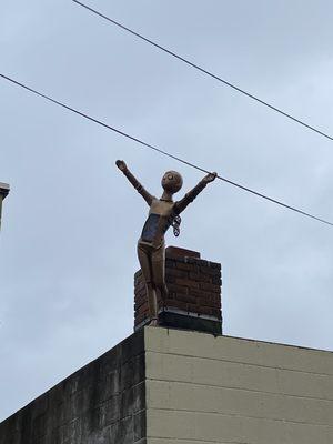 Windup Doll Rooftop Sculpture