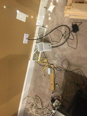 How he left the new router and all the wires left