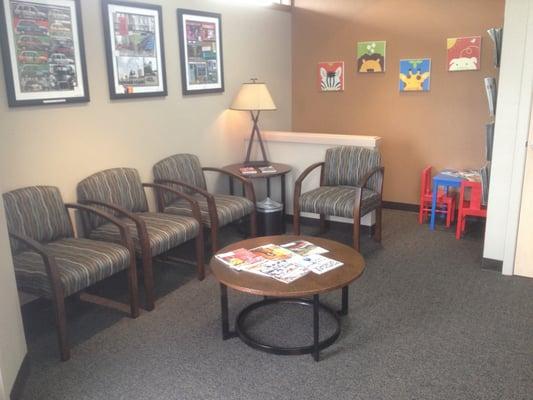 Our newly remodeled waiting room with a "Kid's Zone" !