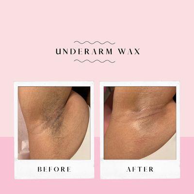 Under arm Wax. Did you know waxing frequently helps eliminate discoloration?!