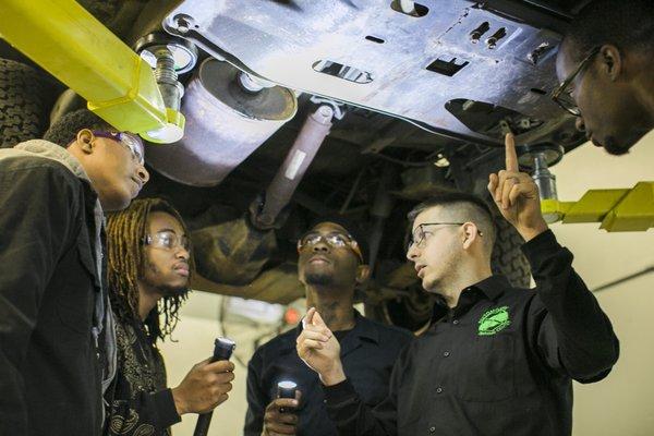 Servicing your vehicle here helps us teach the next generation of auto-technicians.