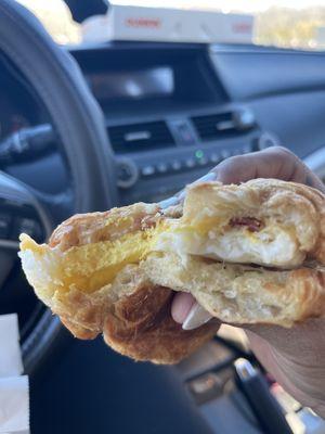 Bacon, eggs and cheese croissant