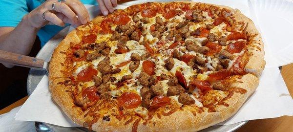 Large Papa's Meat pizza $20.99.