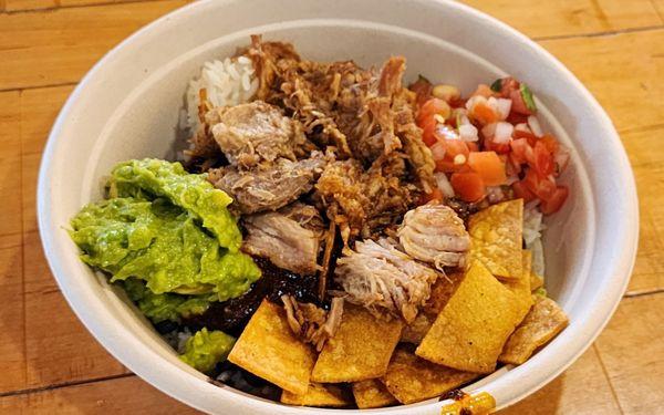 Carnitas macha rice bowl