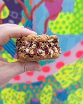 Oatmeal Raisin cookies with Bourbon Pecan Ice Cream