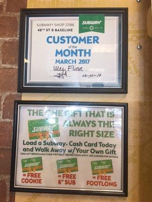 Surprise !!  First time I was ever called "Customer of the Month" !!