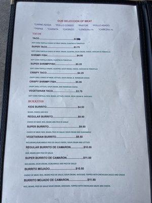 Menu (p. 2 of 4)