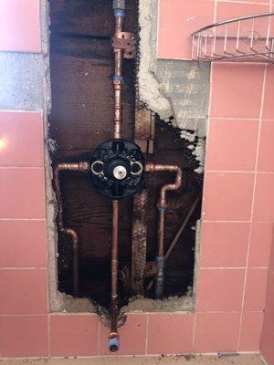 Shower valve installation