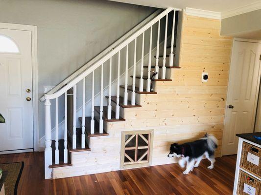 Dog house under the stairs