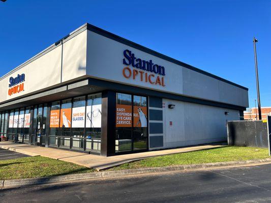 Storefront at Stanton Optical store in South Charlotte, NC 28217