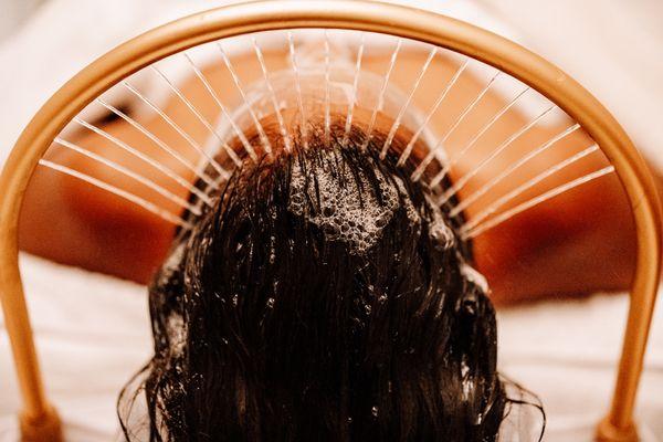 The refreshing waterfall hair therapy experience! That comes with all of our scalp treatment