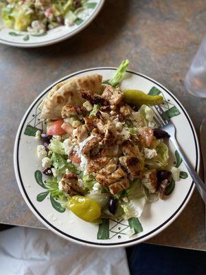 Greek Salad with chicken.