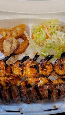 26/01/22: my belly was singing with joy. #6. Teriyaki Chicken, Beef, & Shrimp Kabob Plate