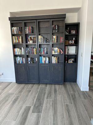 Wallbed bookcase with bed hidden