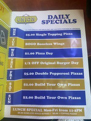 Daily Specials