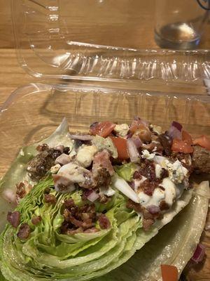 Wedge salad with steak bites