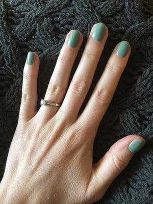 Olive shellac mani by Phyllis