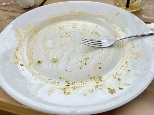 My plate after eating the incredible food.