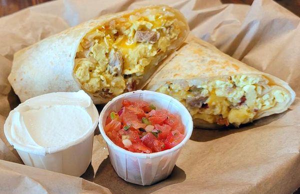 Breakfast for the road!!!
If you're in a hurry and need something quick, stop by for a breakfast burrito on your way to work!