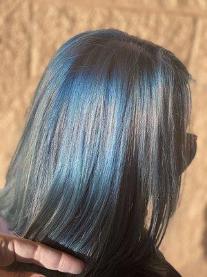 Mystical blue hair with sparkles