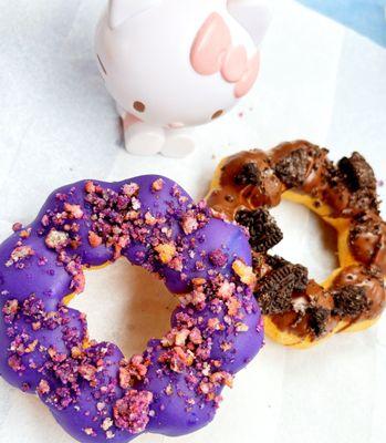 Ube Iced Mochi Donut Nutella and Oreo Mochi Donut