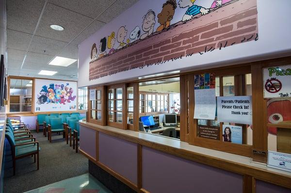 Kid friendly reception desk.