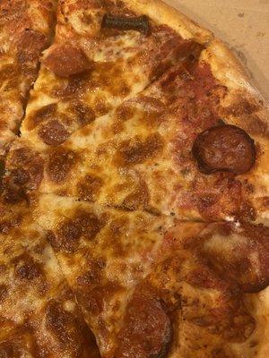 Pepperoni, perfectly cooked