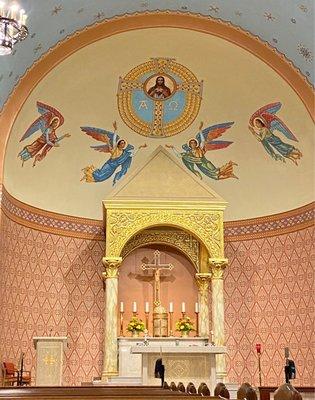 Close-up of the baldacchino / altar