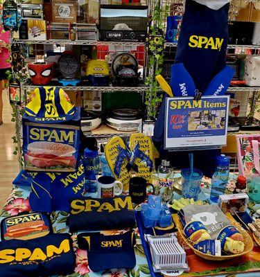 A Spam display at the entrance of the Complete Kitchen at Kahala Mall.